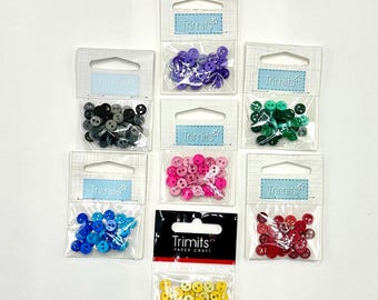 Tiny Round Buttons - 6mm, Assorted Colors, Doll Making Supplies