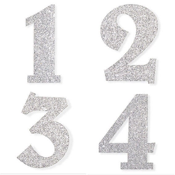 Silver Glitter Number Stickers Self Adhesive Peel off Etsy Australia