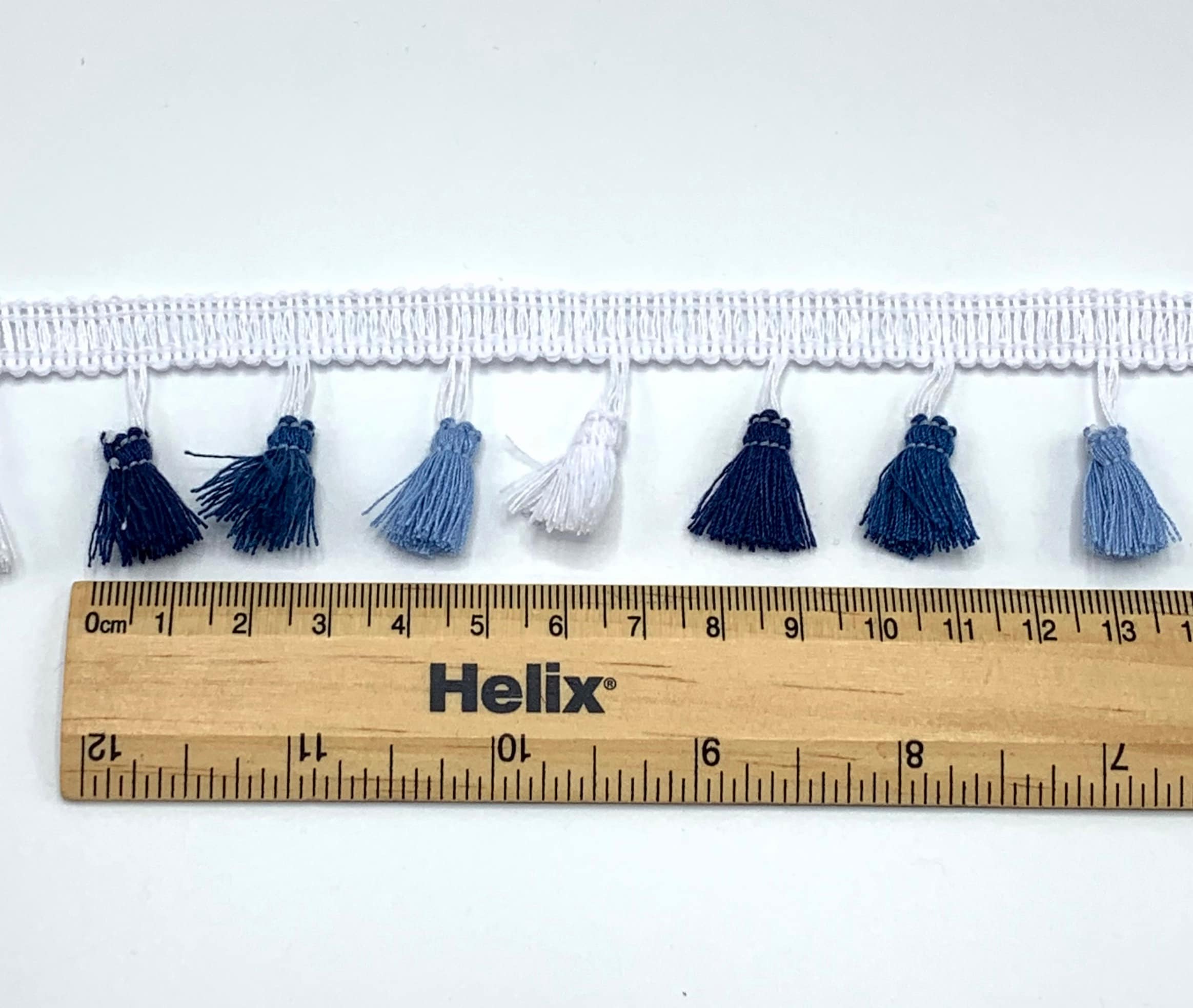 Nautical Tassel Fringe 38mm Blue and White Tassel Trim Bag Etsy