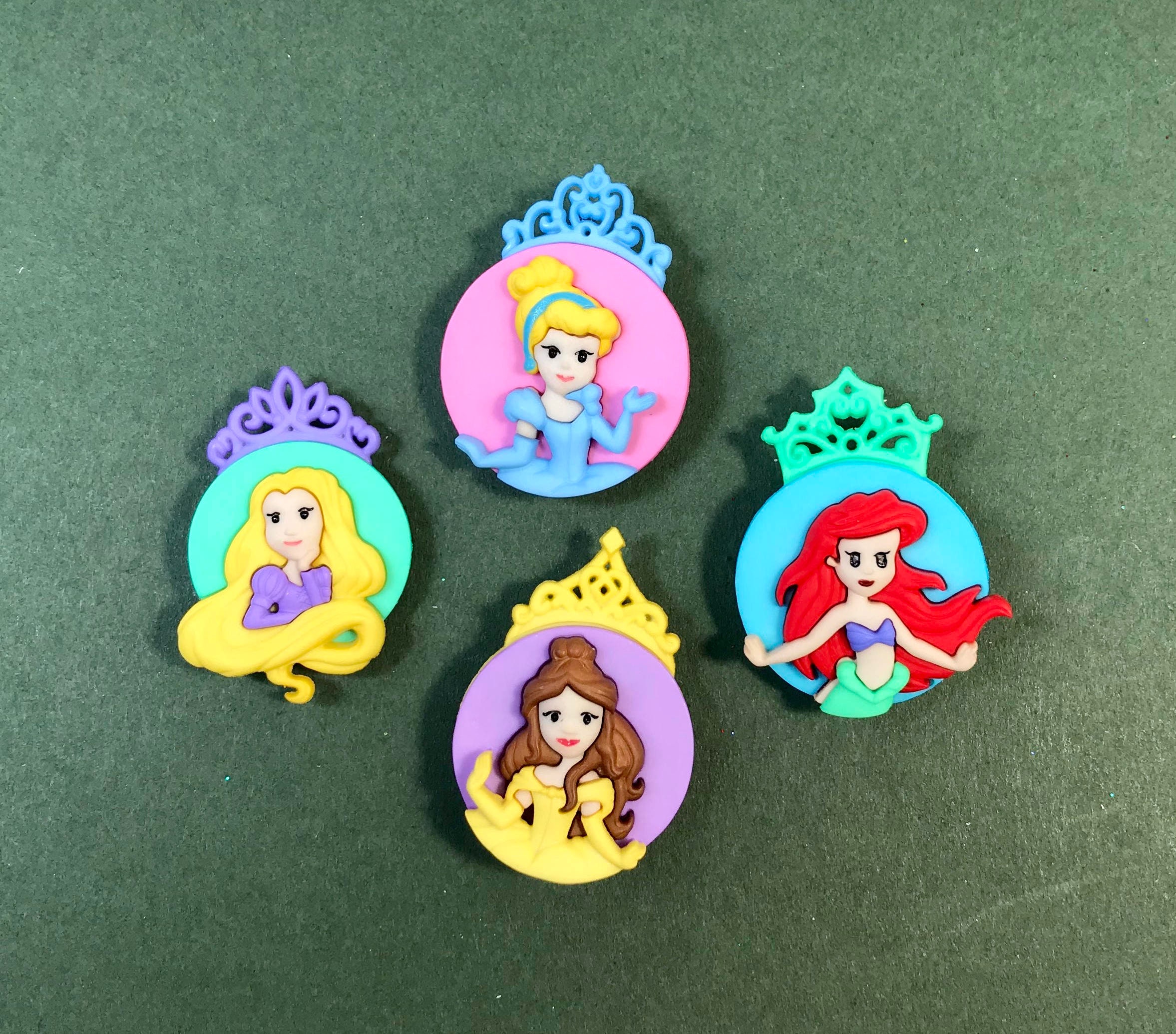 Disney Princess Buttons Cinderella Button Ariel Little Etsy