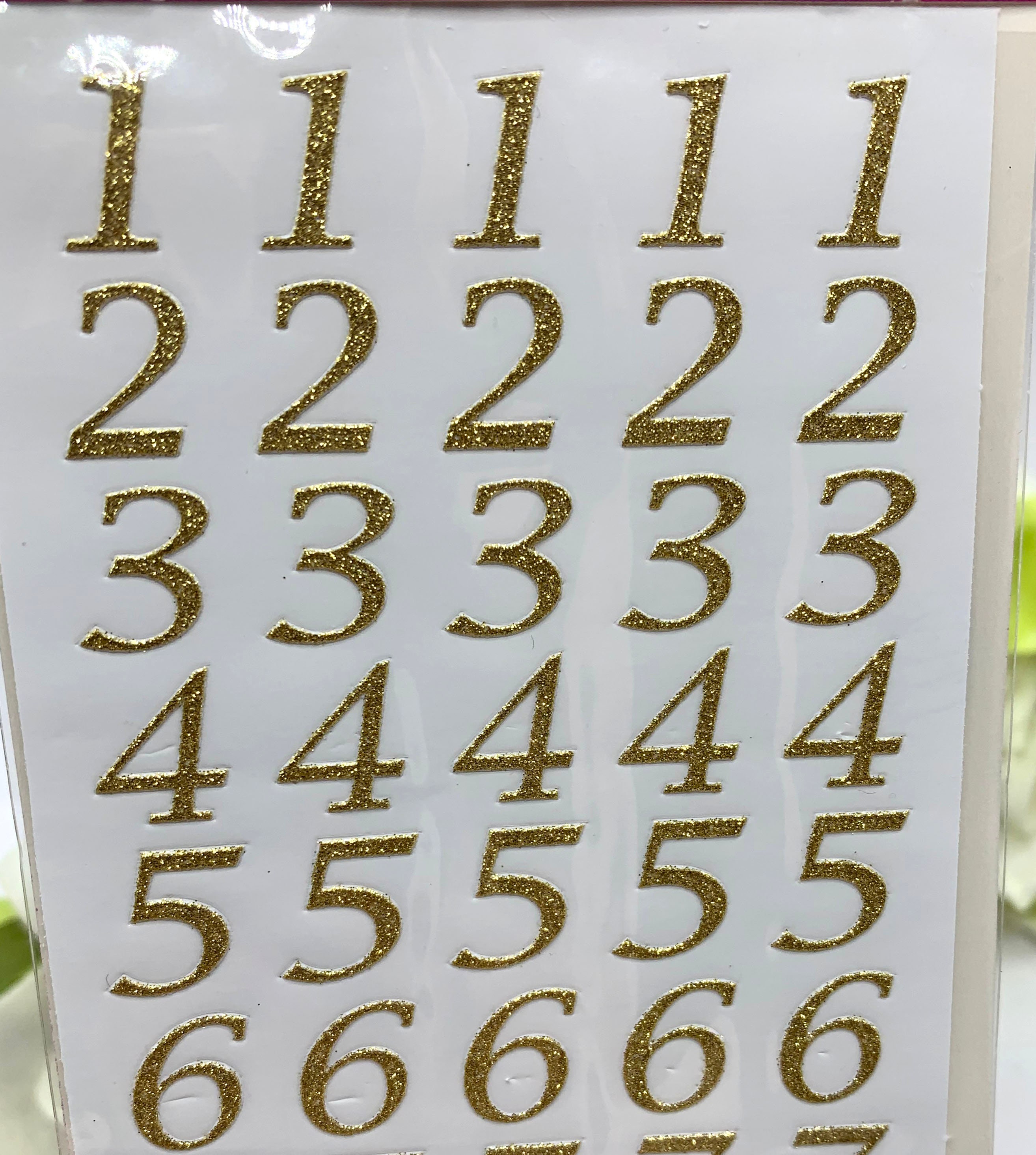 Glitter Number Stickers, Rose Gold, Gold, Silver Sparkly Script Number  Embellishment for Weddings, Birthday and Papercrafts 