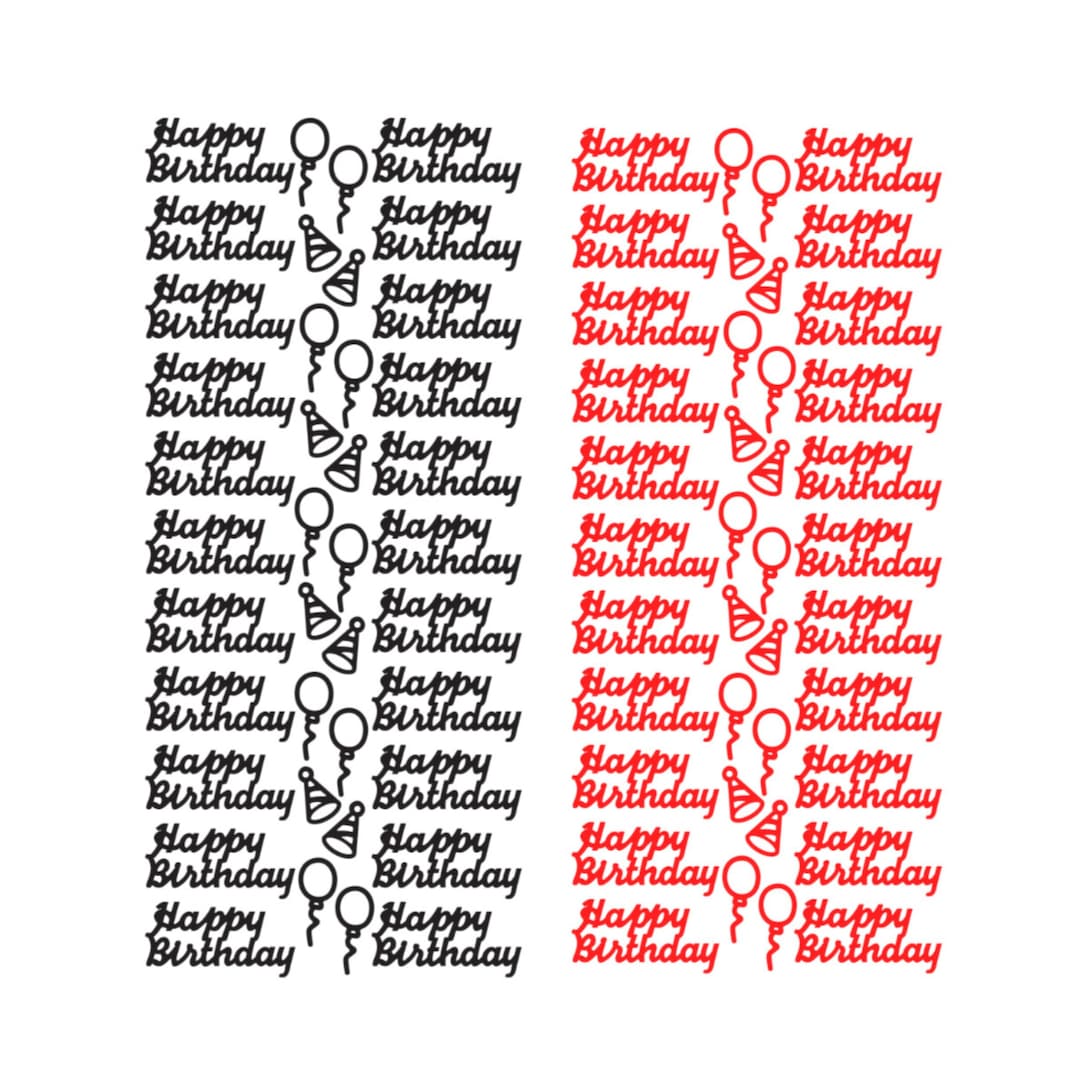 Happy Birthday Peel off Stickers Black or Red Handmade Birthday Card