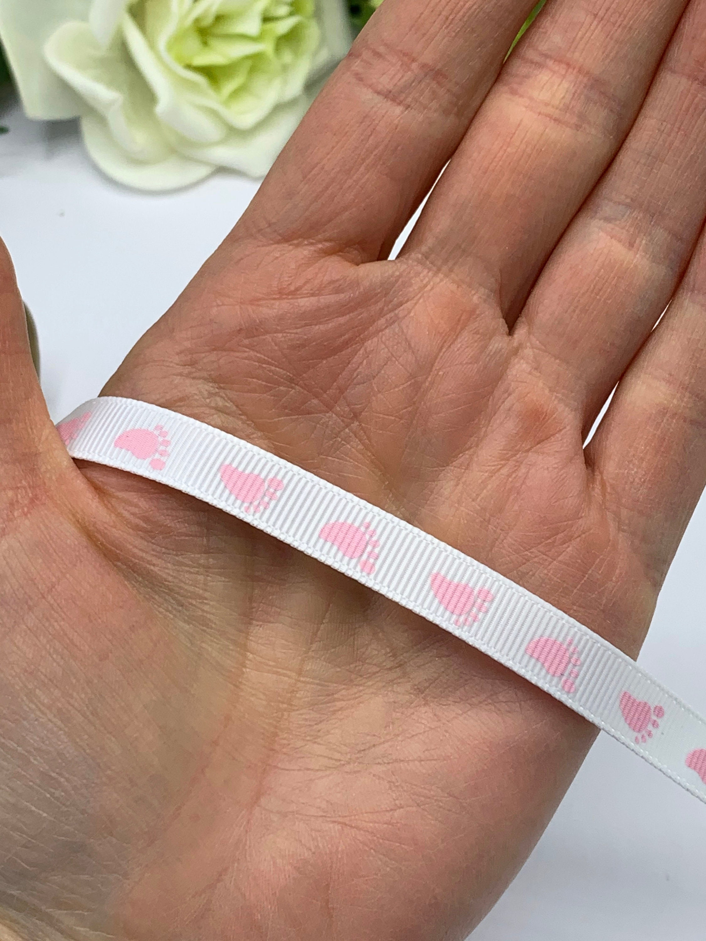Baby Feet Grosgrain Ribbon, Pink Blue White, 9mm - Etsy UK