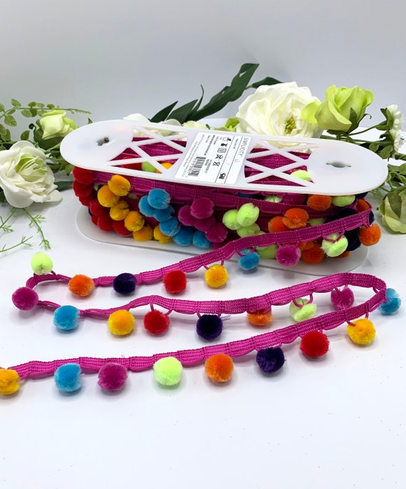 1M Pom Pom Curtain Fringe Trim Beads Ball Tassel Sewing Ribbon