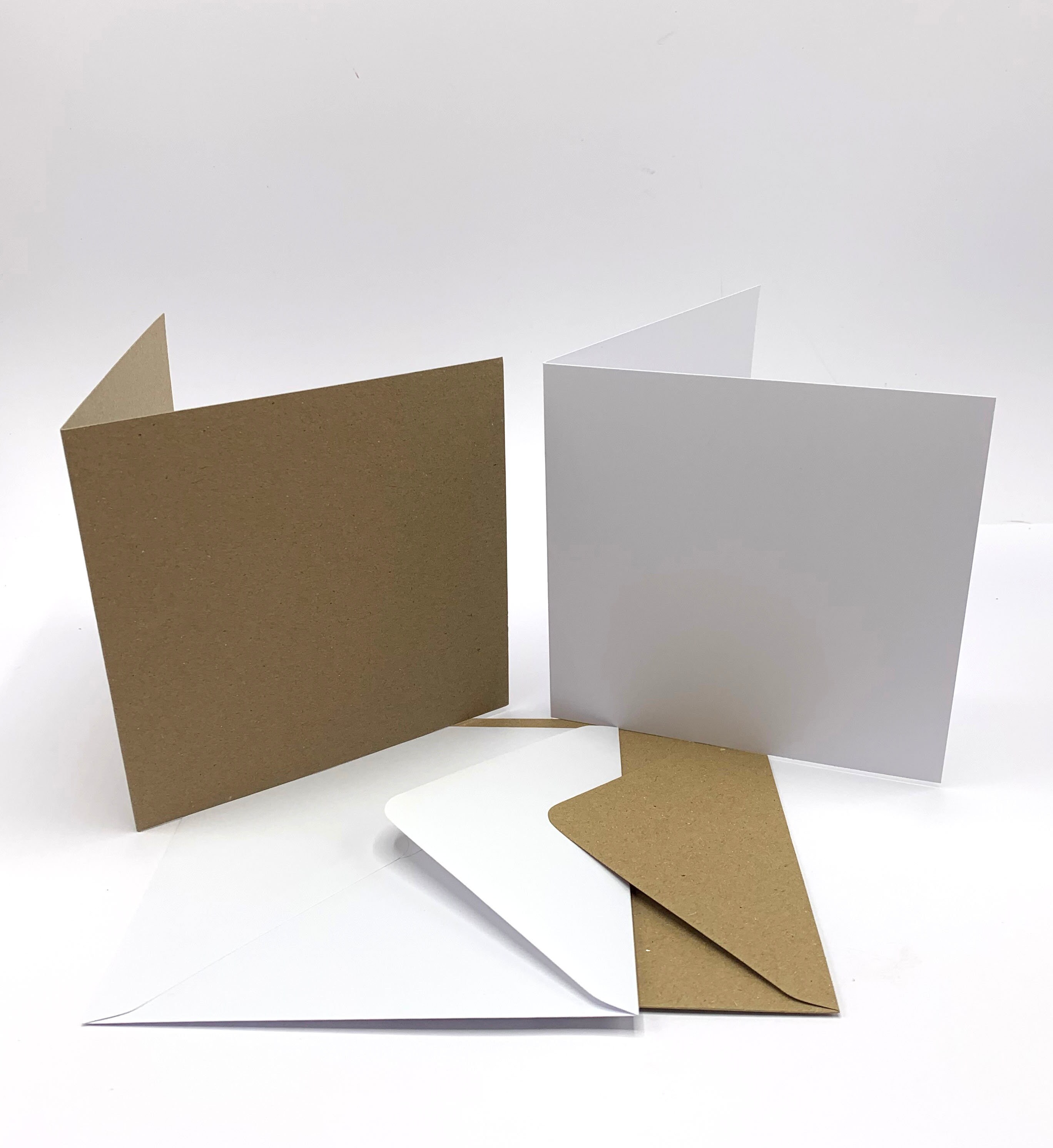 Square Blank cards with envelopes I White Kraft I 6x6 square 300gsm I  Available in packs of 5, 25 or 50 I Card Making I DIY