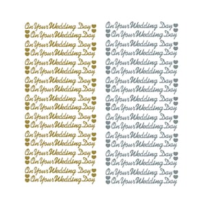 Stickers amovibles le jour de votre mariage - Or ou argent - embellissements de faire-part de mariage - Cartes-cadeaux - Stickers de scrapbooking