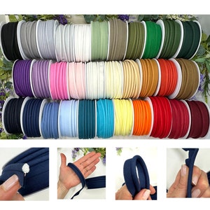 5 mm Paspelschnur, 13 mm gebördeltes Einlegeband, unifarben für Kissen Polster Taschen Möbel Bekleidung und Wohndeko - PREIS PRO METER