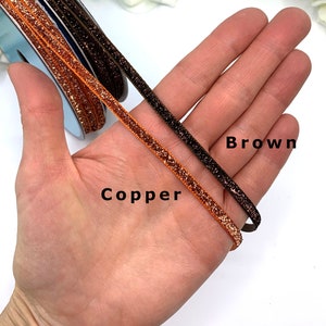 5mm Metallic velvet glitter ribbon for gift wrapping and sewing embellishment image 4