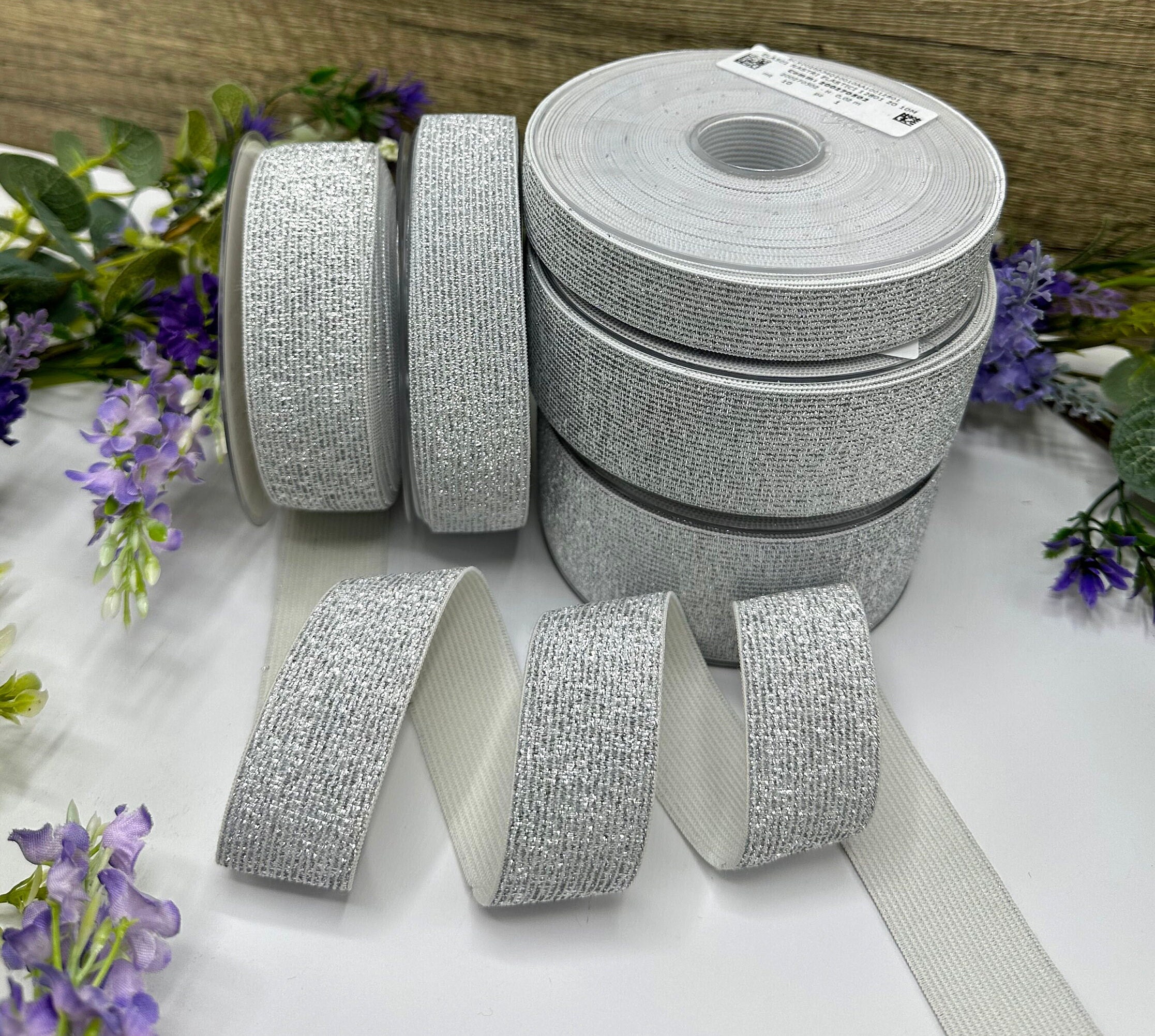  Silver Elastic Band, 15 Yard, 1/4 Inch (6mm), Glitter Metallic Flat  Elastic Strap for Sewing and Crafting : Arts, Crafts & Sewing