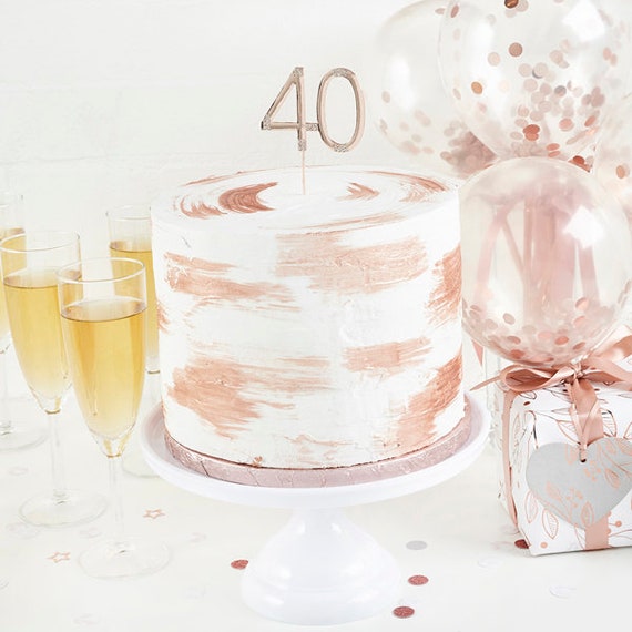 Rose Gold Diamante 40 Cake Pick Birthday Cake Etsy