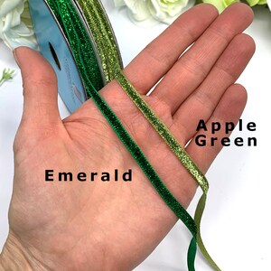 5mm Metallic velvet glitter ribbon for gift wrapping and sewing embellishment image 5