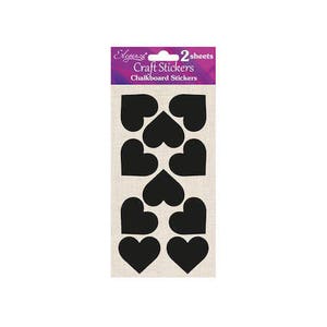 Adesivos de quadro-negro - Adesivos de coração - 20 x Adesivos de quadro-negro em forma de coração - Adesivos em branco - Artesanato para dia dos namorados e casamento