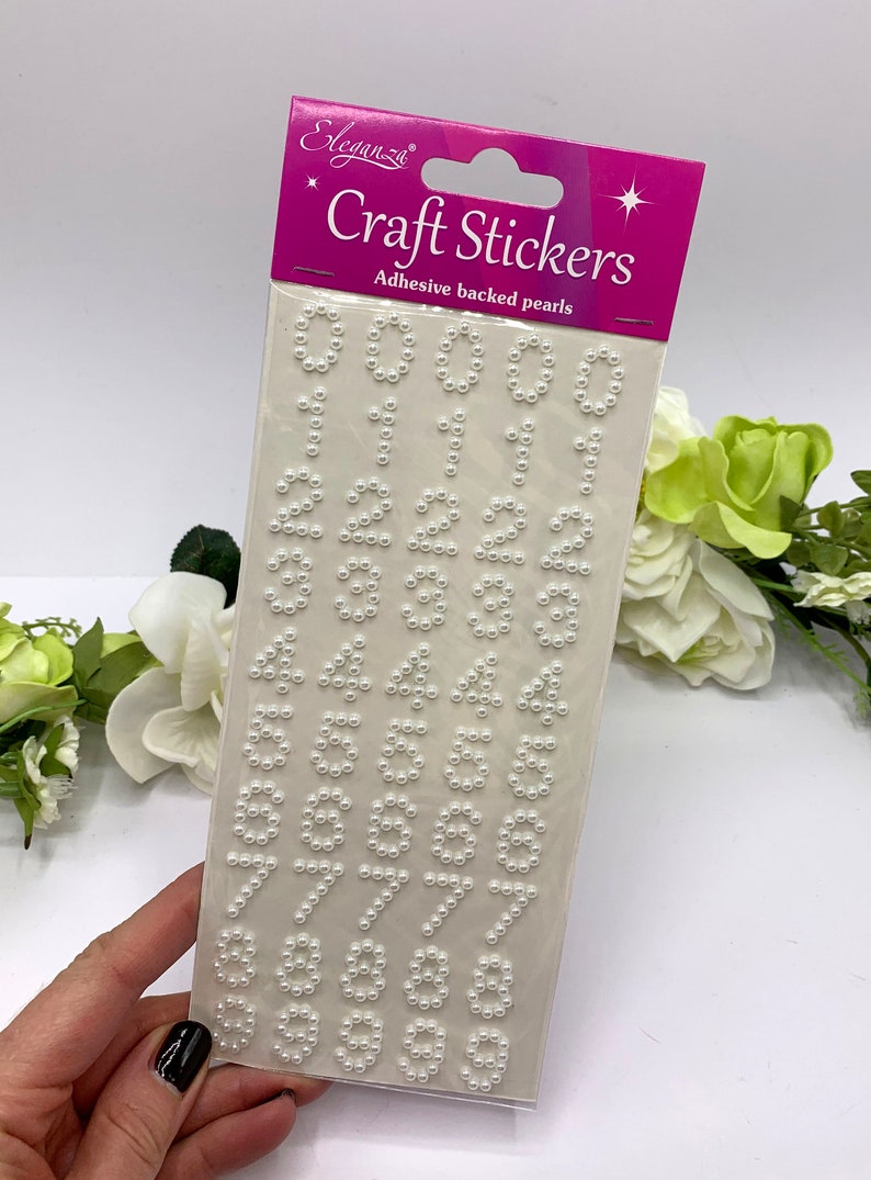 Pearl Letter or Number Stickers Peel off White Pearl Effect Etsy UK