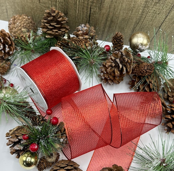 Large Red Glitter Ribbon Bow Tie Christmas Tree Party Decorations Xmas  Decor Wreath Ornaments, 9