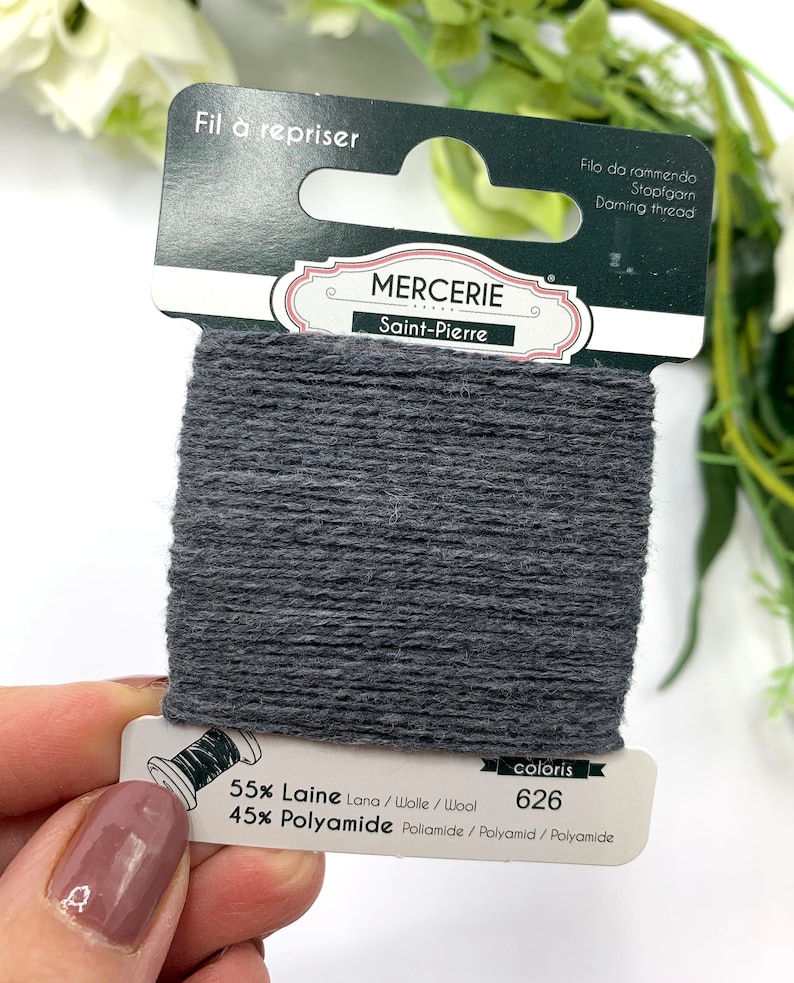 Grey Darning Wool, Mending Thread for Knitwear, Socks and Accessories ...