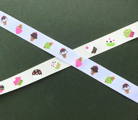 Berties Bows Ice Cream Grosgrain Ribbon 16mm 2 Colours Multi Item Savings