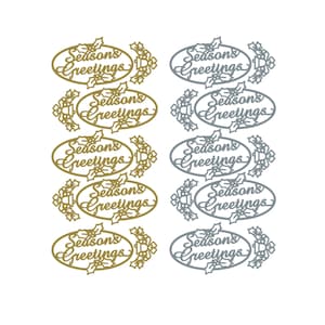 Seizoensgroeten-stickers, verwijderbare verijdelde papiergouden en zilveren versiering voor handgemaakte kerstkaarten, geschenken en briefpapier