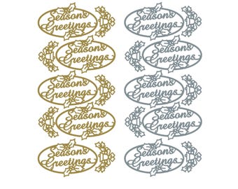 Pegatinas navideñas doradas o plateadas, adornos navideños laminados