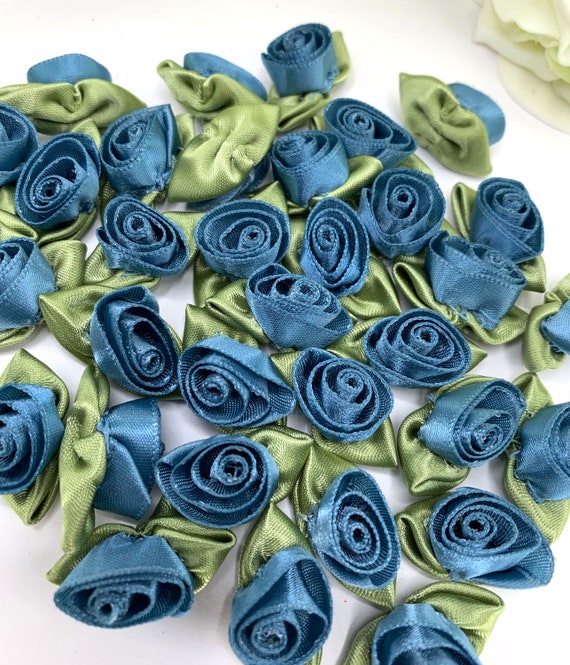 100 Mini Rose In Nastro Di Raso 15mm: Fiocchi Multicolore Per Fai Da Te, Cucito, Bomboniere E Decorazioni Matrimoniali