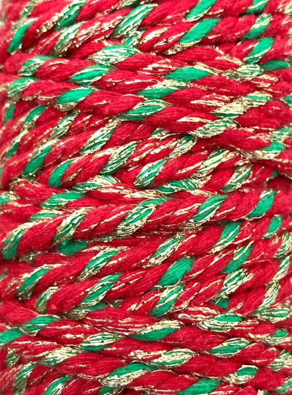 Decoration string 1,5mm red/white 25m