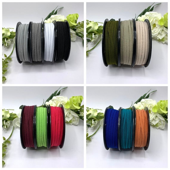 5mm Flat Braided Elastic Cord  5 metres