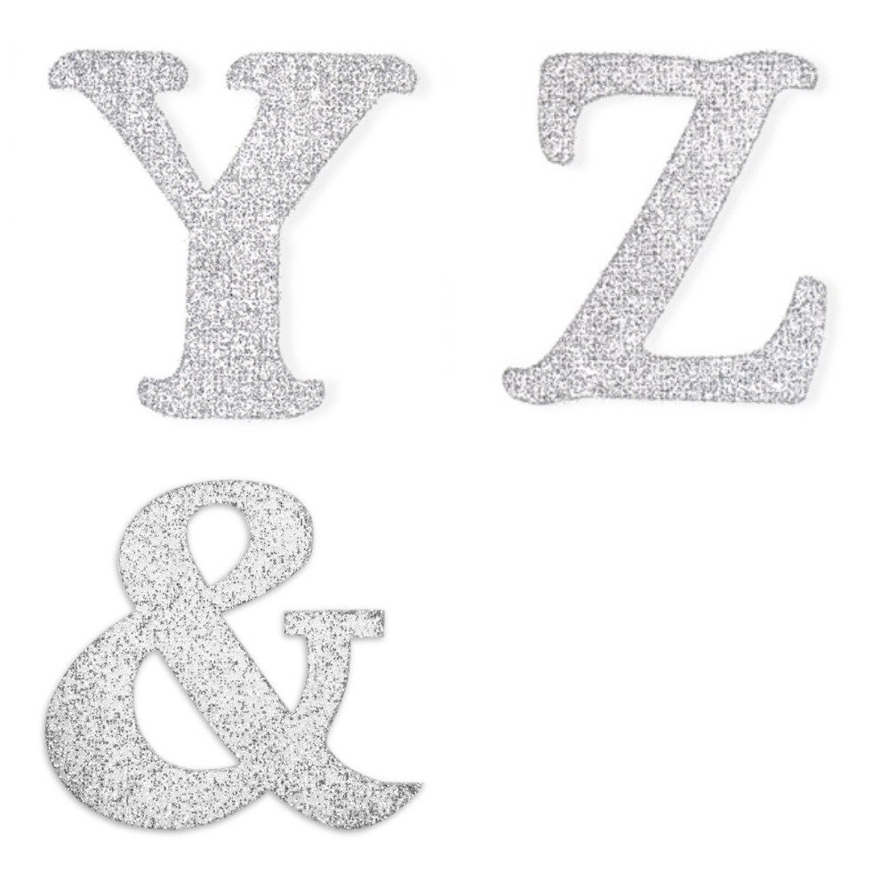 Silver Glitter Letter Stickers Self Adhesive Peel Off Etsy
