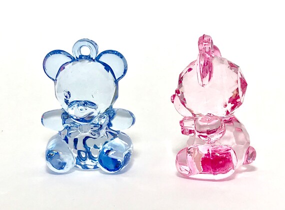 1 Pink Acrylic Teddy Bear Charm SC5216