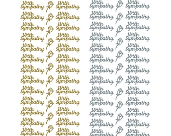 Gold or Silver With Sympathy Sticker Sheet – funeral Card Embellishment