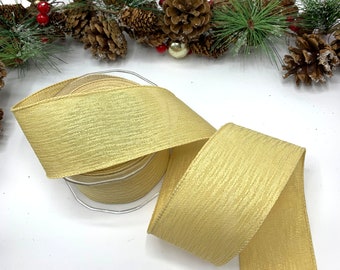 Natural Cream Textured Ribbon, Autumn Wreath Bows (2.5 inch, 5 metre)