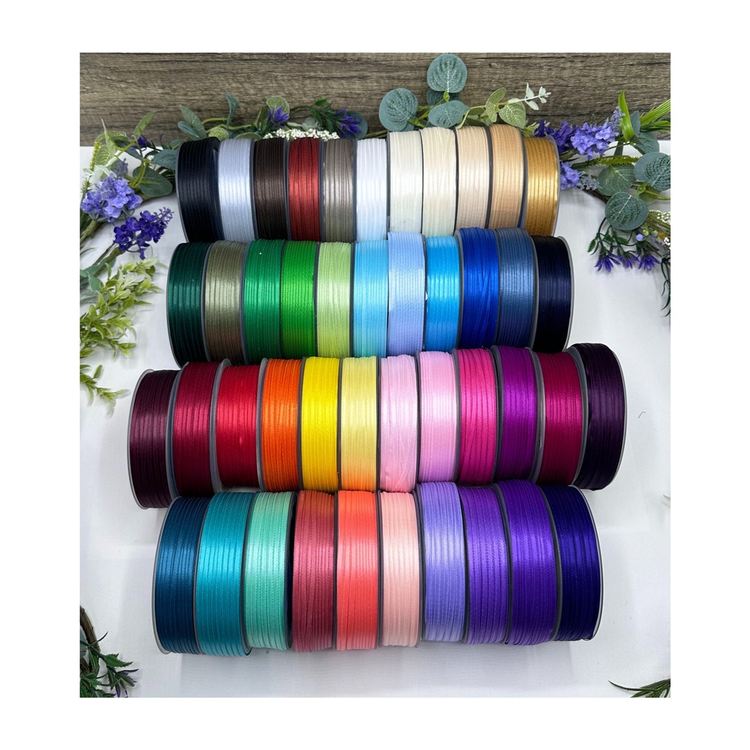 3mm Double Sided Satin Ribbon, 44 Colours, Weddings & Gift Wrap - Etsy