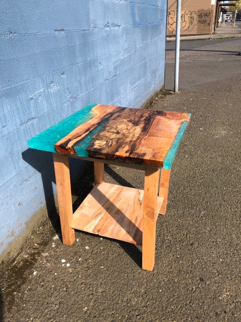Epoxy End Table Etsy