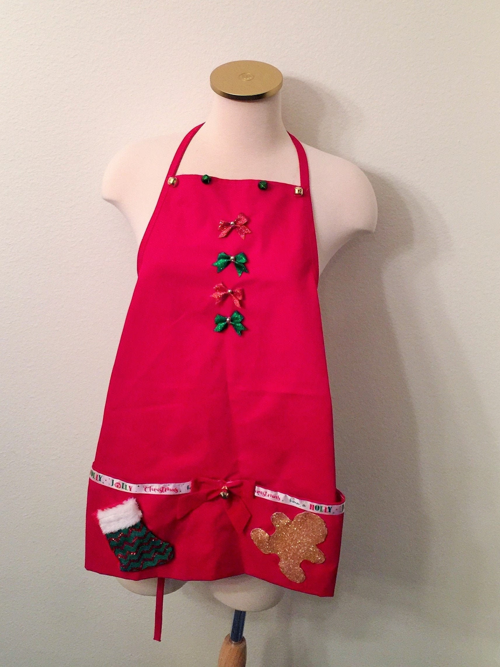 Holiday Apron, Christmas Apron, Red Apron, Chef's Apron, Holiday Gift