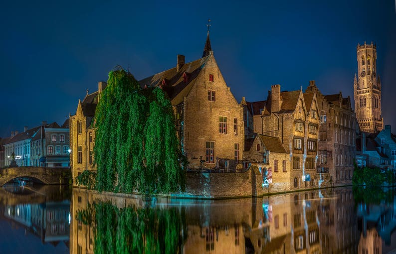 Belfry Tower Europe Fine Art Belgium Photography Colour Print In A Variety of Sizes European Town Bruges Building Architecture