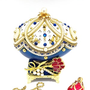 One of a KIND - Faberge Music box - Faberge style Egg - Fabrege egg Gift for her - 35th Anniversary gift for parents Unique Birthday gift