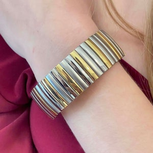 ONE of a kind Italian jewelry for women Silver Italian gold bracelet gift for her Yellow gold Silver Handmade Jewellery Vintage bracelet .9&quot;