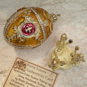 Egg Faberge Exquisite Luxurious 5* Tangerine Quartz Fabrege style Imperial Egg HANDMADE 24kGOLD AustrianCrystal HANDSET Mothers Day Birthday