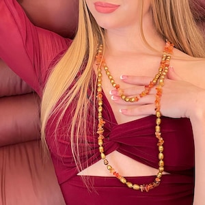 Superb AKOYA Cultured Bronze Pearl Necklace - GOLD Pearl Necklace -  HANDKNOTTED Necklace - Daughter Graduation gift for her - 62 inches