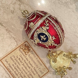 Royal 5 star  Faberge egg Trinket box with lid Faberge Collectibles Special gift Richly decorated 24kGOLD Diamond HANDSET Fabrege style egg