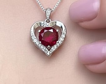 14K ゴールド ダイヤモンド ルビー ハート ペンダント ネックレス 認定 