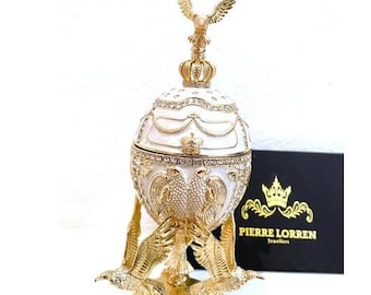 Limited Edition Musical Faberge Egg Velour Interior Swarovski Crystal Diamond Handset Faberge Style egg New Beginnings Bridal Shower Wedding