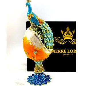 PierreLorren Faberge Easter Eggs Russian Faberge style Swarovski Pure GOLD Handmade Son Birthday Protection Wealth LUCK Anniversary Gift Men