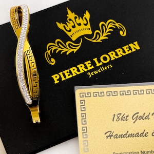 Pulsera de 8 mm, joyería griega, pulsera de oro amarillo de 18 quilates, brazalete infinito, joyería de llave griega antigua, pulsera de meandro, regalo de aniversario
