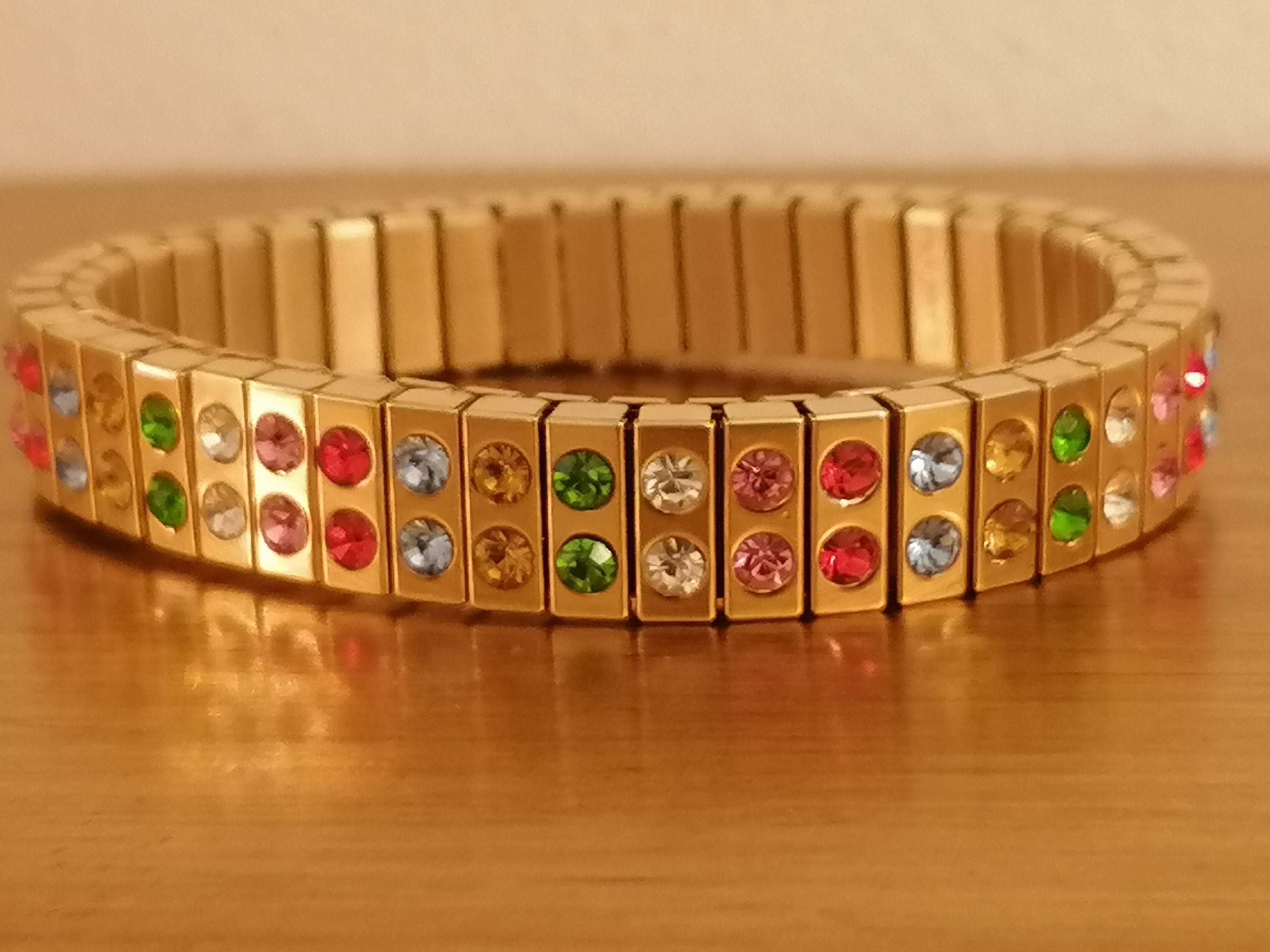 レインボーブレスレット スワロフスキークリスタル 24kt ゴールド