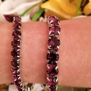 18k White Gold Amethyst 79.2ct Tennis Bracelet/Tennis bracelet Amethyst Jewelry Gifts for wife mom/Gemstone Bracelet Gift for Women
