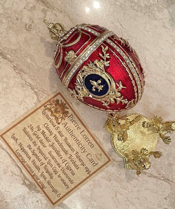 Royal 5 Star Faberge Egg Trinket Box With Lid Faberge Collectibles Special Gift Richly Decorated 24kgold Diamond HANDSET Fabrege Style Egg Etsy