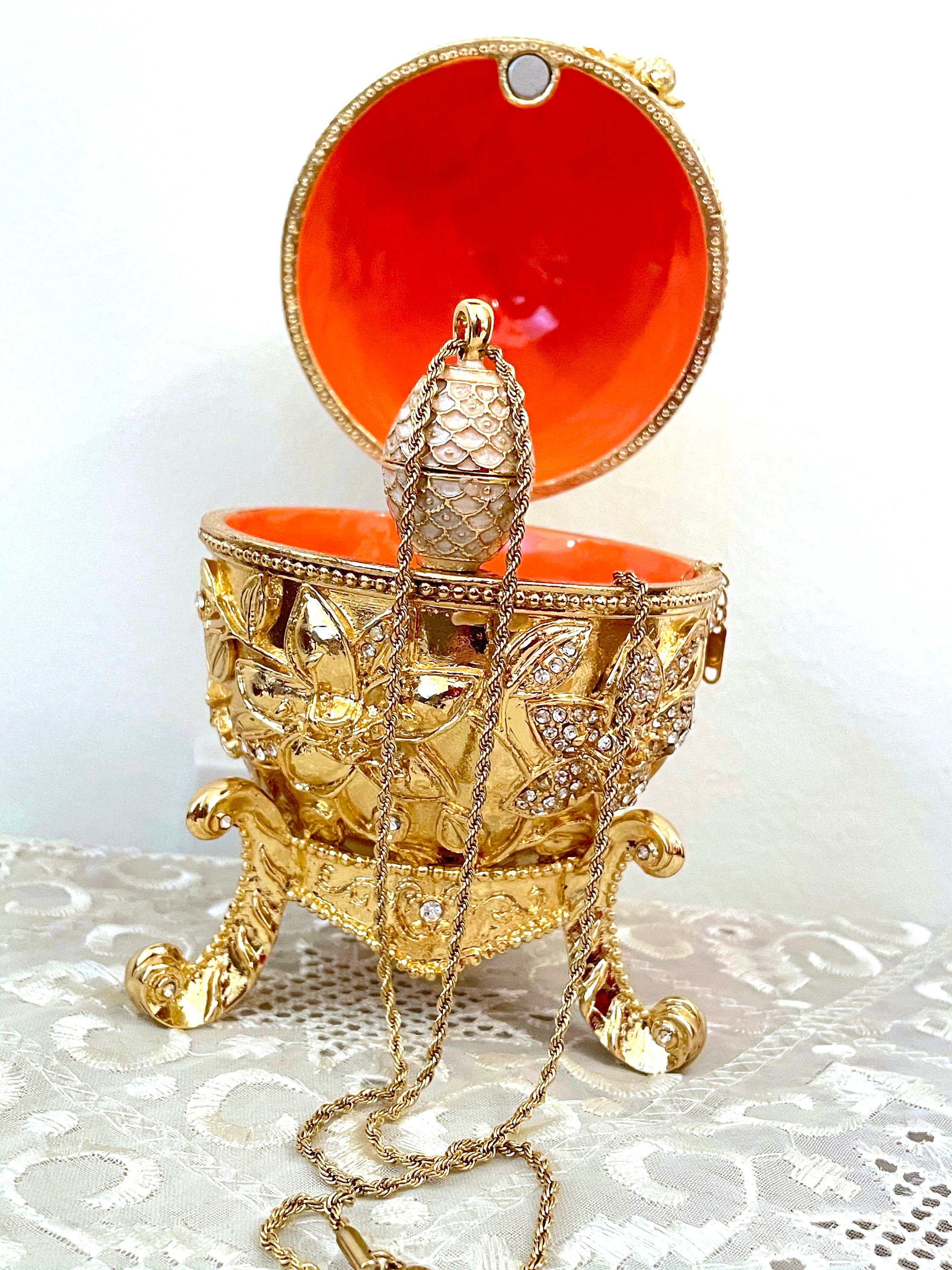 Teenage Girl Jewelry Faberge Egg Necklace Bracelet Teen present 24k GOLD  Handmde