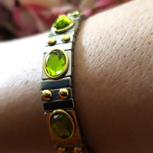 PERIDOT Crystal Bracelet/Green SWAROVSKI Crystal Jewelry/ August Birthstone Bracelet /Peridot Jewelry Crystal Gifts for women/HANDMADE Gifts