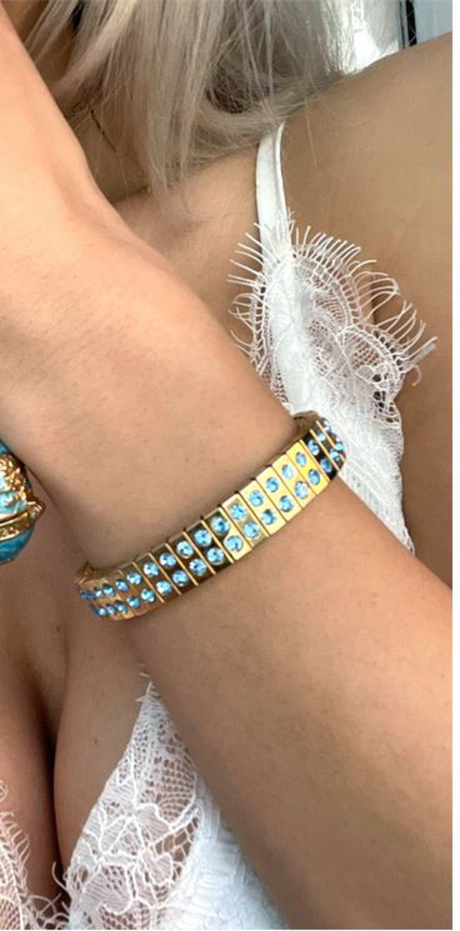 Blue TOPAZ Bracelet, Handmade, ARTISAN Jewelry, November