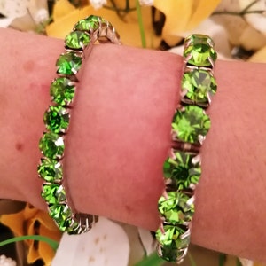 18k White Gold Peridot 79.2ct Tennis Bracelet/Peridot Tennis bracelet for women/August Peridot Jewelry Birthday Anniversary Girlfriend Gifts