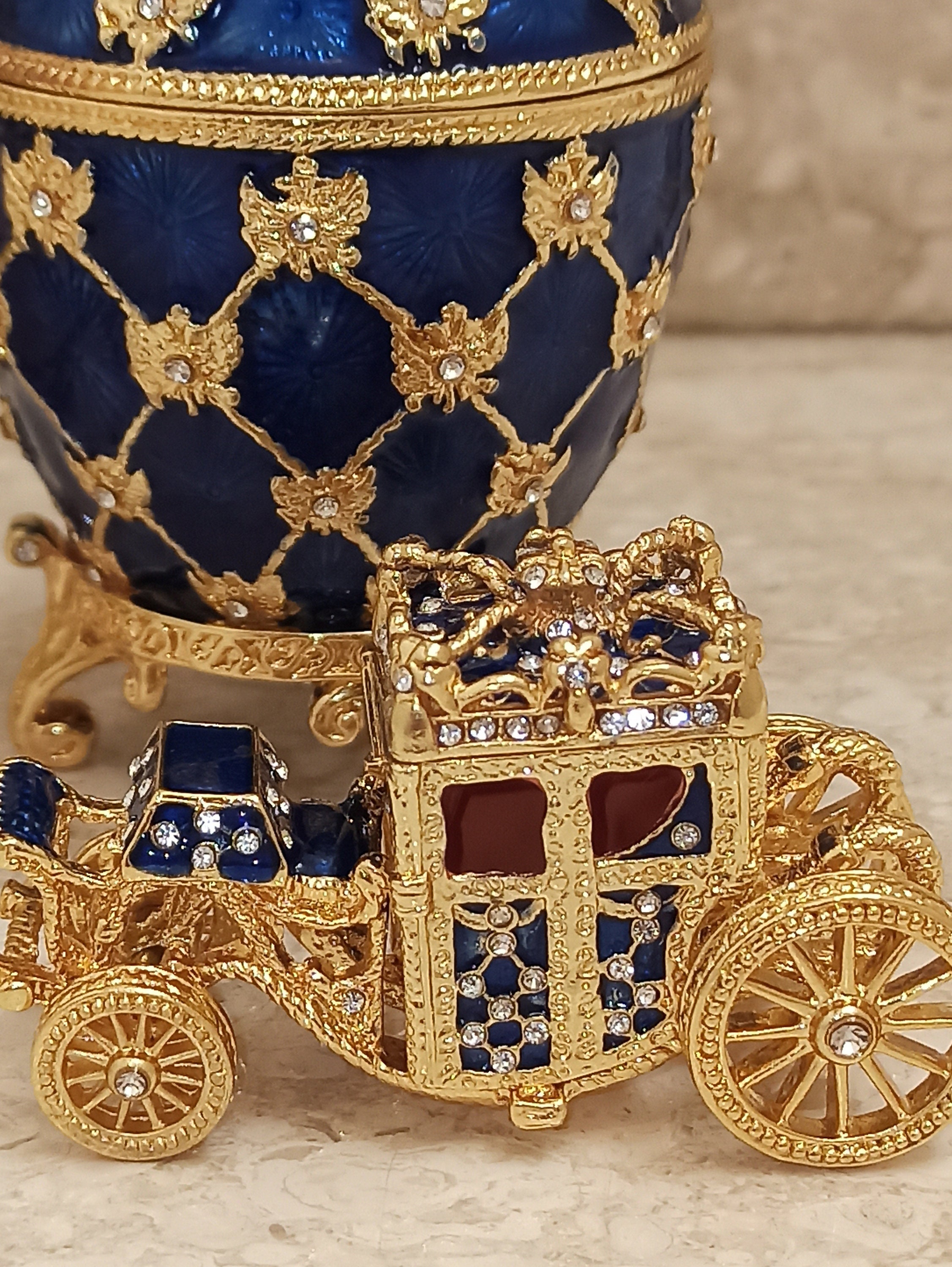 FABERGE　ファベルジェ　ロシア製　たまご　双頭の鷲　ガラス置物 両親のためのファベルジェの卵の飾り ファベルジェの卵の小物